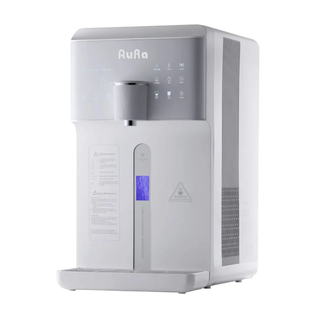 AORA W23 Auftisch Osmoseanlage mit 6 Temperaturstufen (~15-100°C) | mit Tank | 5 stufige Filterung | kalkfreies Trinkwasser | Mobile Umkehrosmoseanlage | Wasserstoff-Generator (weiß)