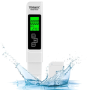 TDS/EC Wasserqualitätstest Meter, Temperatur Tester mit Hintergrundbeleuchtung, PPM Leitwertmessgerät ±2% Ablesegenauigkeit, Wasserqualität Tester für Schwimmbad Trinkwasser Aquarium Pools
