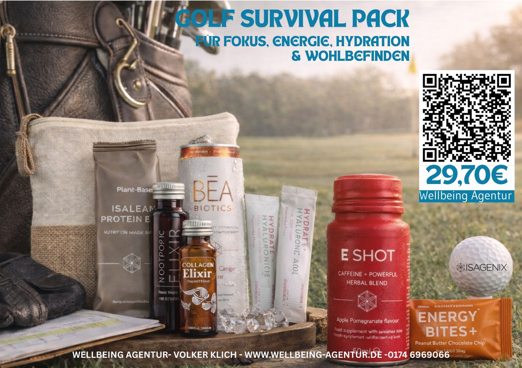 Golf Survival Pack - Für Fokus, Energie, Hydration & Wohlbefinden auf der Runde